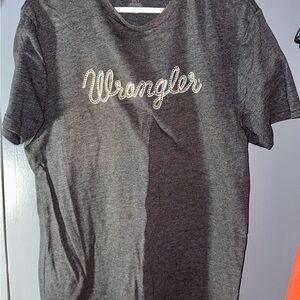 Wrangler Charcoal Tee with Logo